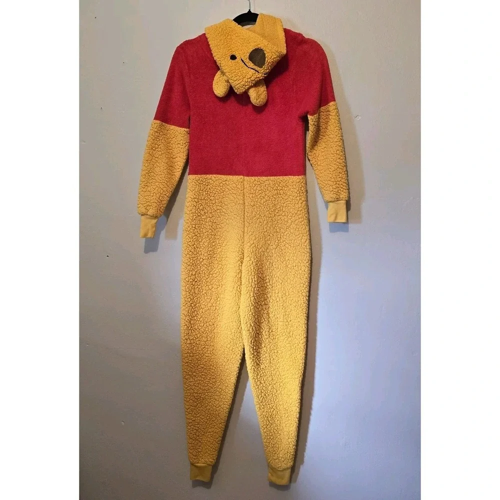 Disney Winnie the Pooh Sz XSM Hooded Zip Costume/Pajama Fleece Halloween Bear